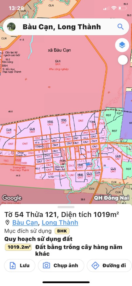 Bán đất ONT đường nhựa siêu vị trí sau lưng UBND xã Bàu Cạn Long Thành giá 3.1 triệu/m2