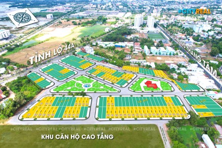 Đất nền dự án 2 mặt tiền đường DT44 và đường Cách Mạng Tháng Tam , pháp lý đầy đủ 100% ,sổ sẳn