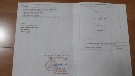 Bán đất chính chủ tại Hồng Tiến, Phổ Yên, Thái Nguyên; 100m; giá 1.55 tỷ; lh 0918228061