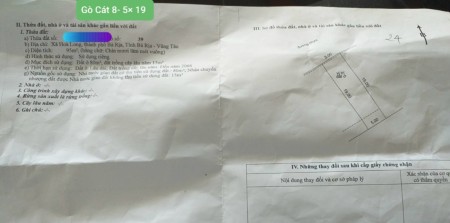 Đất đẹp khu dân cư Gò Cát 8 thành phố Bà Rịa vị trí đăc địa, sổ hồng chính chủ