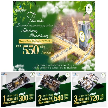 Bán căn hộ chung cư Green Pearl hỗ trợ vay lãi suất thấp, diện tích 75m2, giá tốt