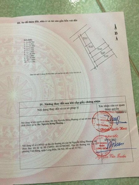 Bán đất chính chủ Giang Biên, ô tô đỗ cửa, khu Vip, giá tốt, liên hệ 0356807950