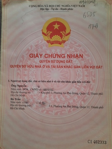 Đất Võ Thị Thừa An Phú Đông Quận 12 diện tích 50m2 (5x10) giá bán 2.53 tỷ, sổ sẵn