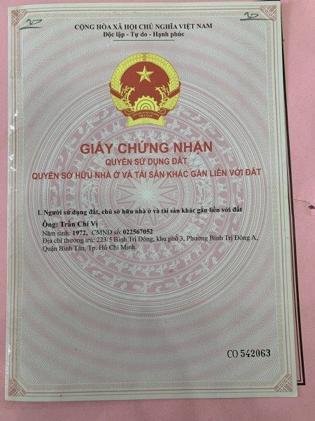 Bán đất hẻm oto, phường Bình Trị Đông A, Quận Bình Tân khu vực yên tĩnh, sổ hồng riêng