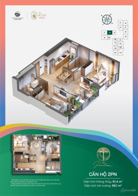 Căn hộ P1 tại tháp the Pavilon tại chung cư Vnhomes Ocean Park giá tốt, tiện ích đủ