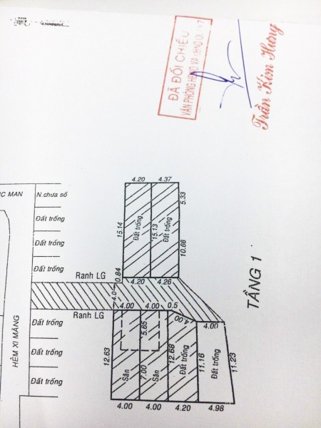 Bán lô đất 1/1M đường Lý Phục Man, phường Bình Thuận, Quận 7 giá bán 3.9 tỷ, lhcc