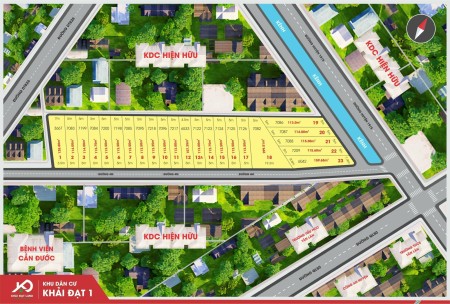 Bán đất nền có sổ hồng khu dân cư Khải Đạt, Cần Đước Long An, ngân hàng hỗ trợ vay