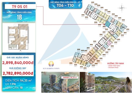 Chính chủ căn hộ 1 ngủ cao cấp tại Sun Marina Town, hỗ trợ lãi suất tối đa 70% giá bán căn hộ