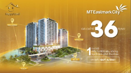 Mua căn hộ dt 65m2 trung tâm Thủ Đức với tài chính dưới 1 tỷ, cc MT EastmarkCiy giá chỉ 36 triệu/m2