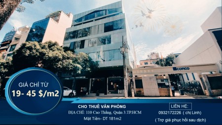 Chính chủ cho thuê văn phòng trợ giá mùa dịch tại trung tâm Quận 3, giá tốt