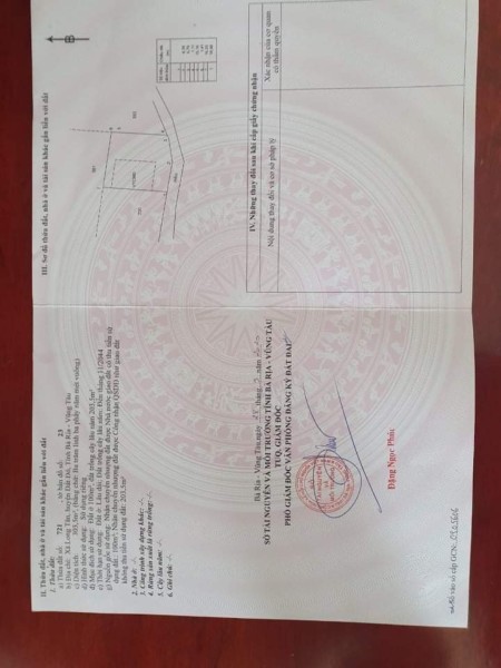 Bán đất mặt tiền diện tích sử dụng 303.5m2 giá bán 2tỷ5 tại xã Long Tân