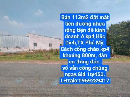 Bán lô đất mặt tiền rộng tiện để kinh doanh ở khu phố 4 Hắc Dịch, lh 0969289417