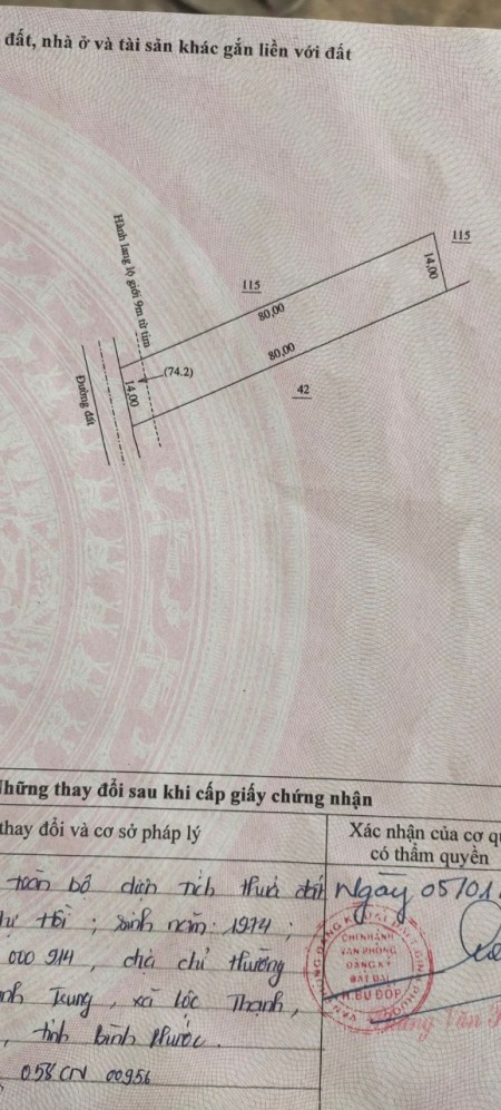 Cần bán đất 2 mặt tiền nhựa và bê tông ở xã Tân Thành, Bù Đốp, vị trí đắc địa, giá tốt