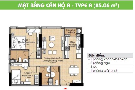 Bán căn hộ Era Town, diện tích 85m2 2pn nội thất giá bán 1.82 tỷ hợp đồng chính chủ