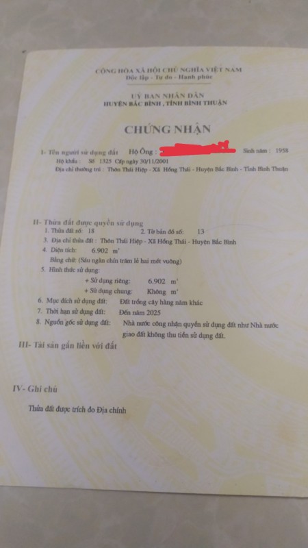 Bán Lô Đất Hồng Thái Sát Đường Liên Huyện diện tích 6902m2 giá đầu tư, lh 0379702700