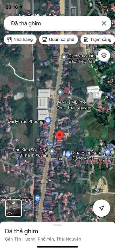 Cần bán Nhà mặt đường quốc lộ 3, ngã 3 Tân Hương, Thành Phố Phổ Yên, Tỉnh Thái Nguyên.