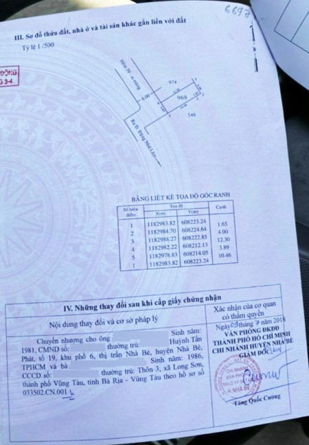 Bán lô đất hẻm nhựa 6m đường Đặng Nhữ Lâm, xã Phú Xuân, Huyện Nhà Bè