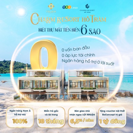 Độc quyền từ chủ đầu tư căn hộ Charm Resort Hồ Tràm view biển chiết khấu lên đến 9%