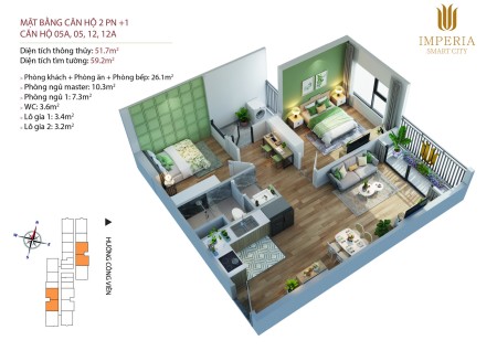 Chỉ với 478tr sở hữu ngay căn hộ ở đại đô thị vinhomes smart city (imperia smart city)