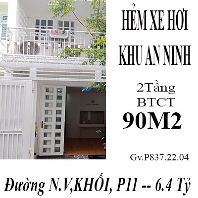 Bán nhà 2 tầng đẹp nở hậu nhẹ Quận Gò Vấp, diện tích 90m², giá bán 6,4 tỷ đồng, lh 0794966359