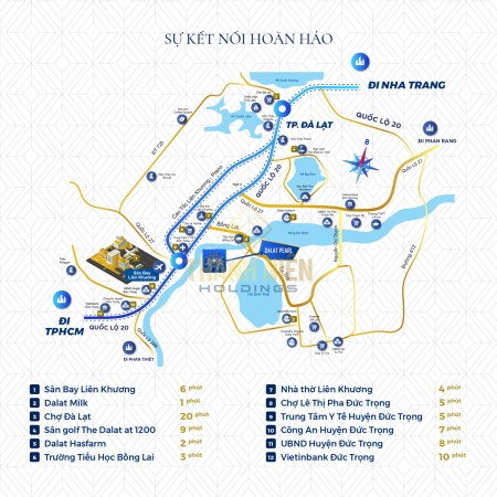 Đalatpearl - đất nền biệt thự nghỉ dưỡng ven đà lạt, liền kề sân bay quốc tế Liên Khương