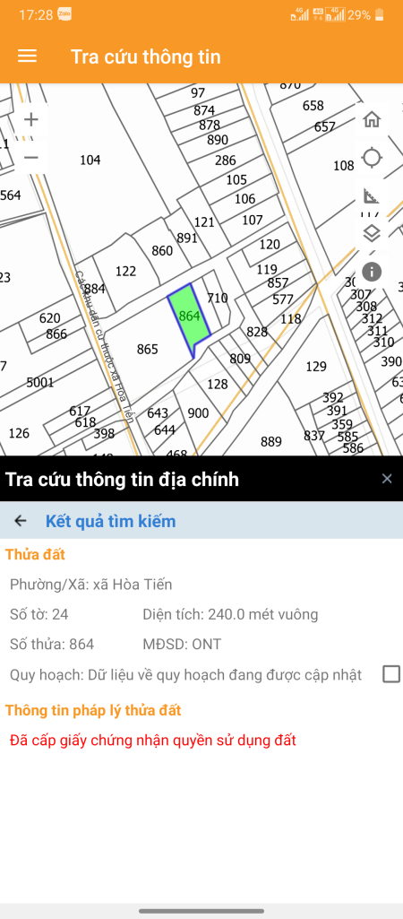 Chính chủ bán đất Hoà Tiến diện tích 240m2, khu đông dân cư giá tốt