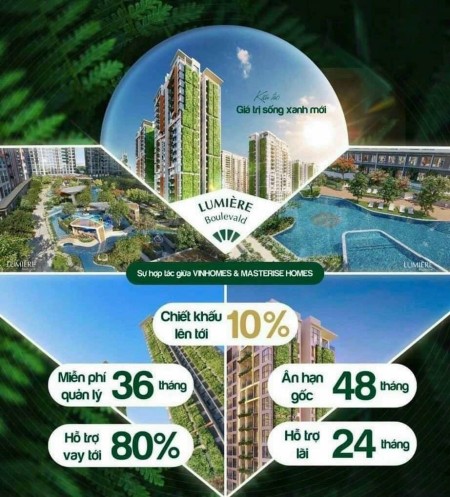 Vốn đầu từ 375TR sở hữu ngay Căn hộ Lumière Boulevard - C/Hộ Xanh 3D lớn nhất TPHCM chiết Khấu cao
