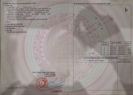 Bán lô đất đẹp khu TDC ở xã Phước Khánh - Huyện Nhơn Trạch - Tỉnh Đồng Nai