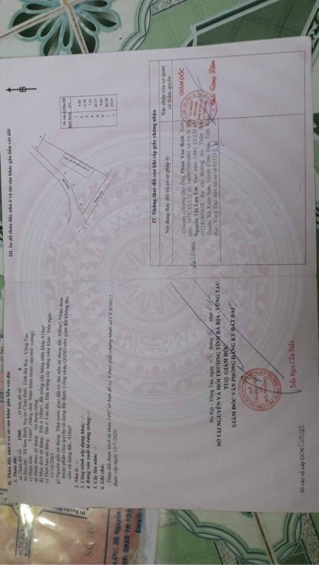 Diện tích 500m2 có 100 thổ cư 2 mặt tiền Sơn Bình Châu Đức, BRVT chỉ 1,450 tỷ