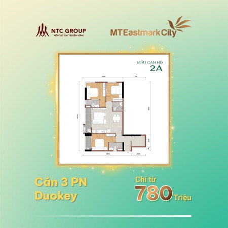 Giá tốt nhất tại thành phố Thủ Đức, giá chỉ từ 39 triệu/m2, chung cư MT Eastmark City