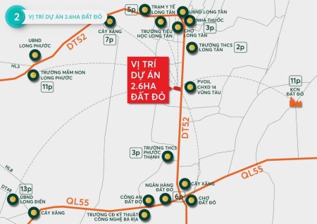 Bán lô đất thổ cư mặt tiền ĐT 52 Bà Rịa giá 1.45 tỷ, lh 0909370517