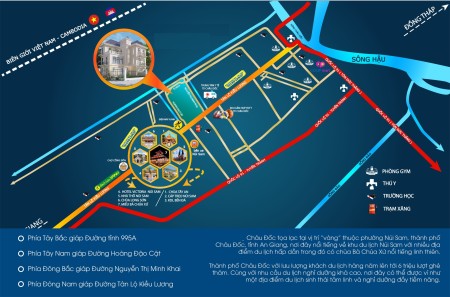 Bán nhà 1 Trệt 2 Lầu có sân vườn phía sau. Ngay khu đô thị mới Châu Đốc