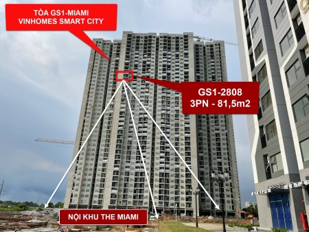 Chính chủ cần bán căn 3PN tầng 28 tòa GS1-2808 giá 3.78 tỷ gồm 2 mặt thoáng, view nội khu