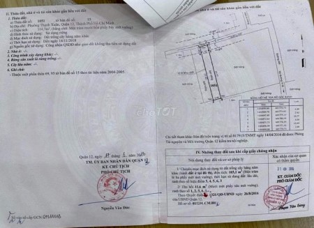 Chính chủ bán đất thổ cư đường Thạnh Xuân 52 p Thạnh Xuân Quận 12