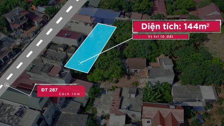 Lô đất DT 144 m2, mặt tiền 5 m, thôn Long Vân Phúc Sơn Tân Yên Bắc Giang