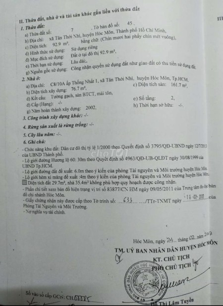 Bán biệt thự giả cổ 2 gian mặt tiền Lê Lợi Hóc Môn, lh 0982927494