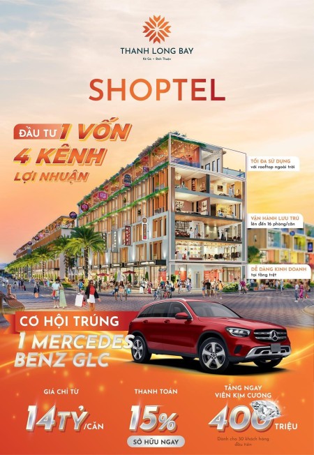 Sở hữu lâu dài shoptel vị trí kim cương tại Thanh Long Bay Mũi Kê Gà, giá chỉ 2.1 tỷ