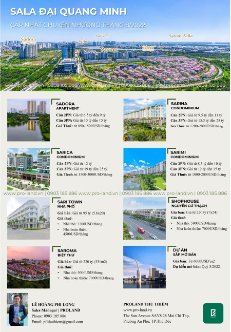 Hàng thật 100% giỏ hàng chuyển nhượng nhà phố, căn hộ Sala Đại Quang Minh, chính xác. Giá tốt nhất