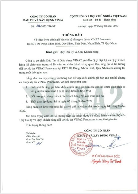 Chung cư Vina2 Panorama Quy Nhơn sẽ tăng giá vào 5/9, mua bây giờ hoặc không bao giờ