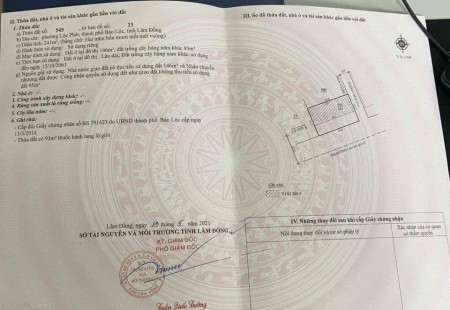 Bán đất tặng nhà, lô góc 2mt đường Cao Bá Quát- tp Bảo Lộc, giá rẻ nhất khu vực 14, triệu/m2