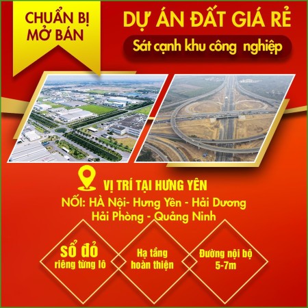 Bán đất nền dự án khu dân cư mới giá rẻ liền kề khu công nghiệp Hưng Yên