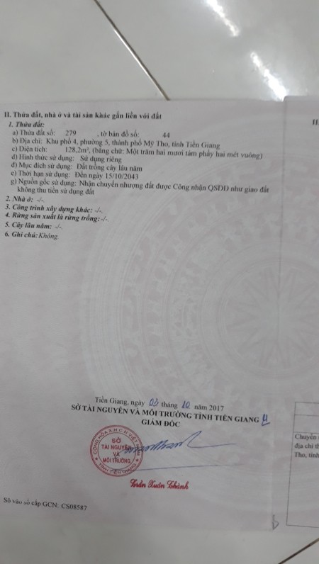 Chính chủ bán đất phường 5, khu dân cư hiện hữu, giá thương lượng