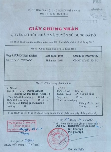 Bán Đất HXH 1/ An Phú Đông 25 Quận 12 Giá 35tr/m (5.4 tỷ)