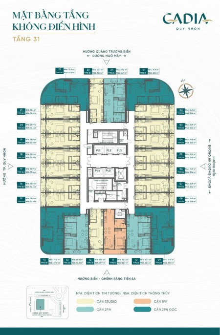 Bảng giá mới nhất CADIA Quy Nhơn chiết khấu khủng 16% lh 0965268349