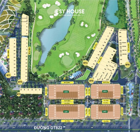 Bán nhà phố liền kề sân golf Green Center sổ hồng từng căn