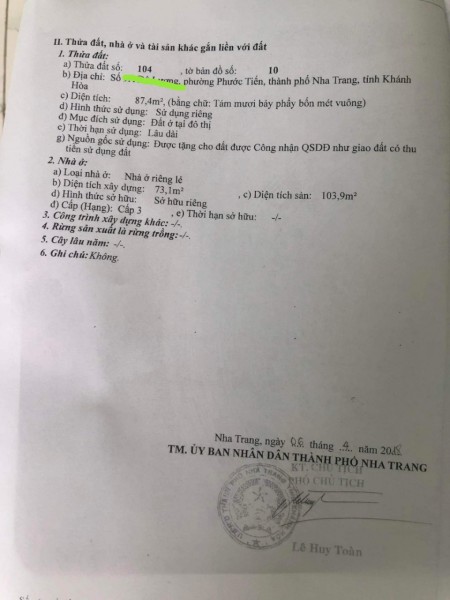 Bán nhà riêng chính chủ tại đường Ngô Gia Tự, TP Nha Trang với giá chỉ 5,5 tỷ - 6P N - DT 87,4m²