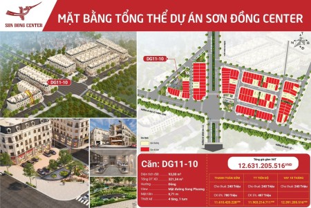 Cần bán cắt lỗ lô mặt đường 20m tại dự án Sơn Đồng center