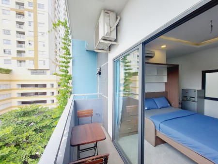 Căn hộ Studio Pancon thoáng mát bếp ngăn cách thiết kế đầy đủ nội thất hiện đại Thảo Điền
