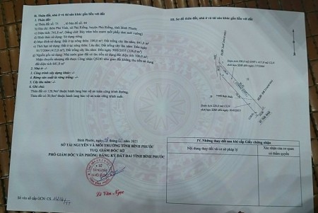 Cần bán đất mặt tiền đường DT753B huyện Phú Riêng, tỉnh Bình Phước.