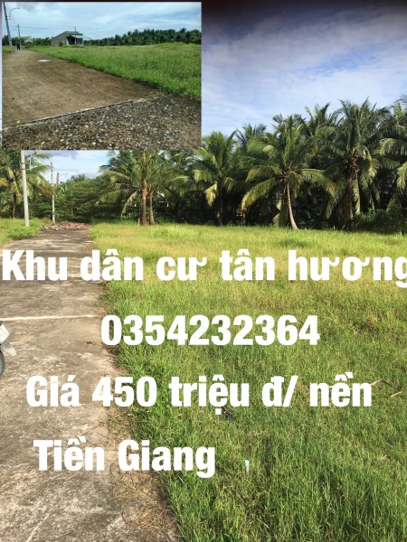 Bán đất khu dân cư Tân Hương, dt 100m2, 490tr, điện thoại 0354232364, đường đi rộng 3m